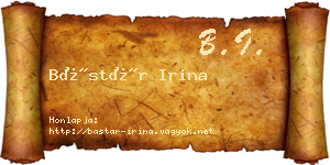 Bástár Irina névjegykártya